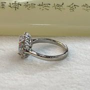 Moissanite with Crystals in Sliver Colour Ring 4.19g 10.0 by 6.0mm - Huangs Jadeite and Jewelry Pte Ltd