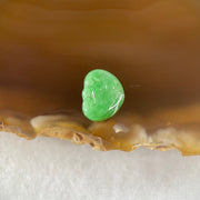 Type A Old Mine Full Green Jadeite Ruyi Charm Stone For Setting 0.44g 11.1 by 8.6 by 2.3mm - Huangs Jadeite and Jewelry Pte Ltd