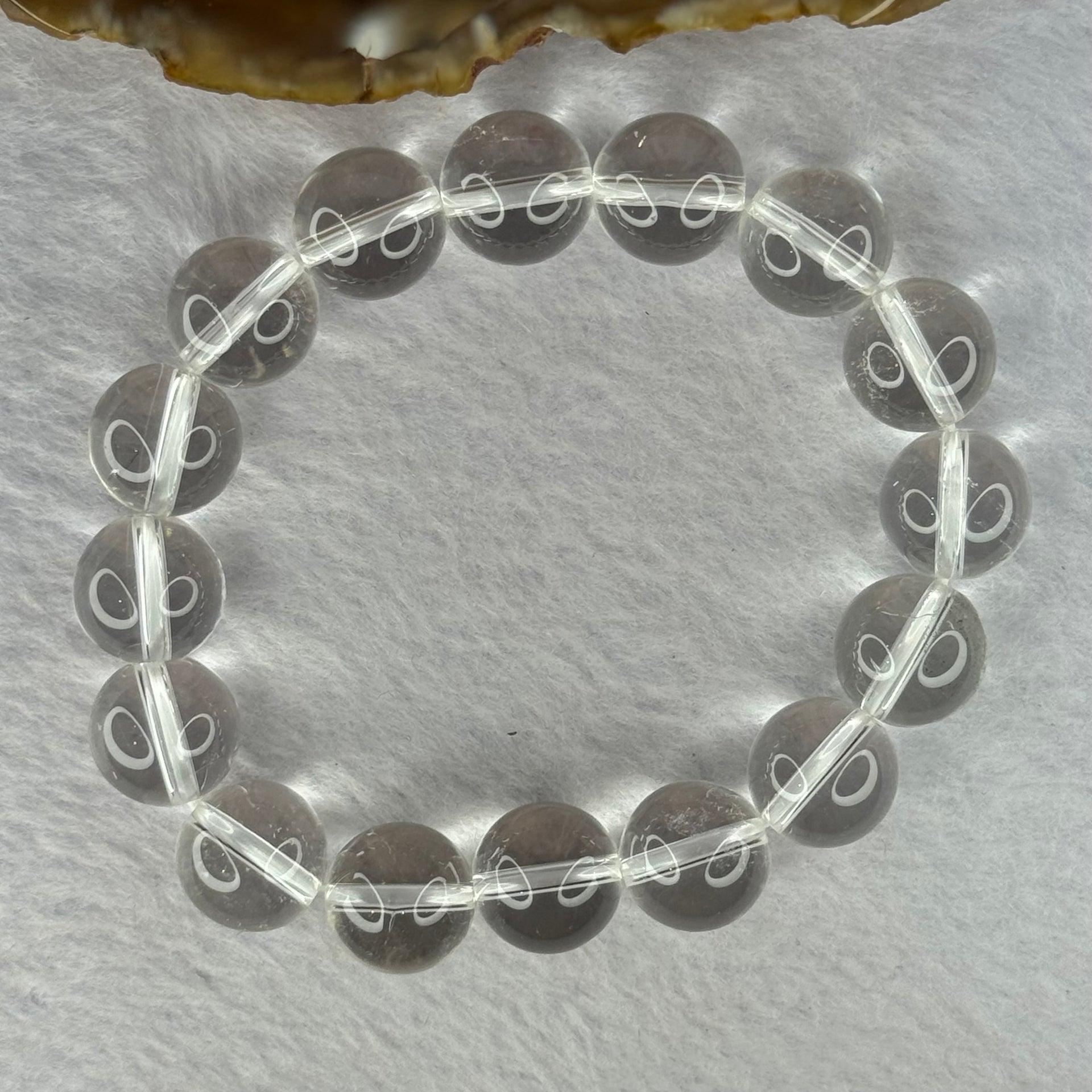 Natural Clear Quartz Beads Bracelet 天然白水晶手链 46.01g 17.5cm 12.9mm 16 Beads - Huangs Jadeite and Jewelry Pte Ltd