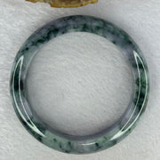 Type A Deep Lavender and Dark Green Piao Hua Jadeite Bangle 69.66g Internal Diameter 57.8mm 13.4 by 9.2mm (Very Slight External Rough) - Huangs Jadeite and Jewelry Pte Ltd