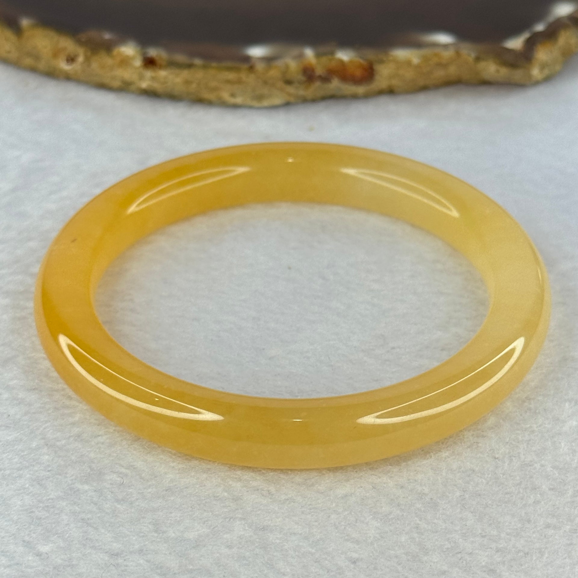 Transparent Orange to Yellow Quartzite Jade Bangle 天山玉手镯 Internal Diameter 57.3mm 38.10g 9.6 by 9.6mm - Huangs Jadeite and Jewelry Pte Ltd
