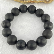 Natural Dark Matt Black Amber Beads Bracelet 天然大黑天翁琥珀手链 33.66g 20cm 16.4mm 14 Beads - Huangs Jadeite and Jewelry Pte Ltd