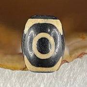 Natural Powerful Tibetan Old Oily Agate 3 Eyes Dzi Bead Heavenly Master (Tian Zhu) 三眼天诛 2.16g 13.7 by 10.4mm - Huangs Jadeite and Jewelry Pte Ltd