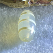 Natural Powerful Tibetan Old Oily Agate 3-Lines Dzi Bead Heavenly Master (Tian Zhu) 三行天诛 3.09g 19.8 by 10.2mm - Huangs Jadeite and Jewelry Pte Ltd