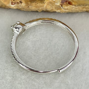 Type A Icy Lavender Cabochon Jadeite in S925 Sliver Ring (Adjustable Size) 1.06 2.5 by 1.5mm - Huangs Jadeite and Jewelry Pte Ltd