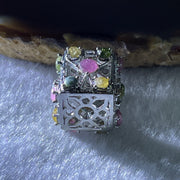 Natural Tourmaline Crystal in S925 Sliver Box Shape Pendant 5.08g 3.9 by 1.5mm - Huangs Jadeite and Jewelry Pte Ltd