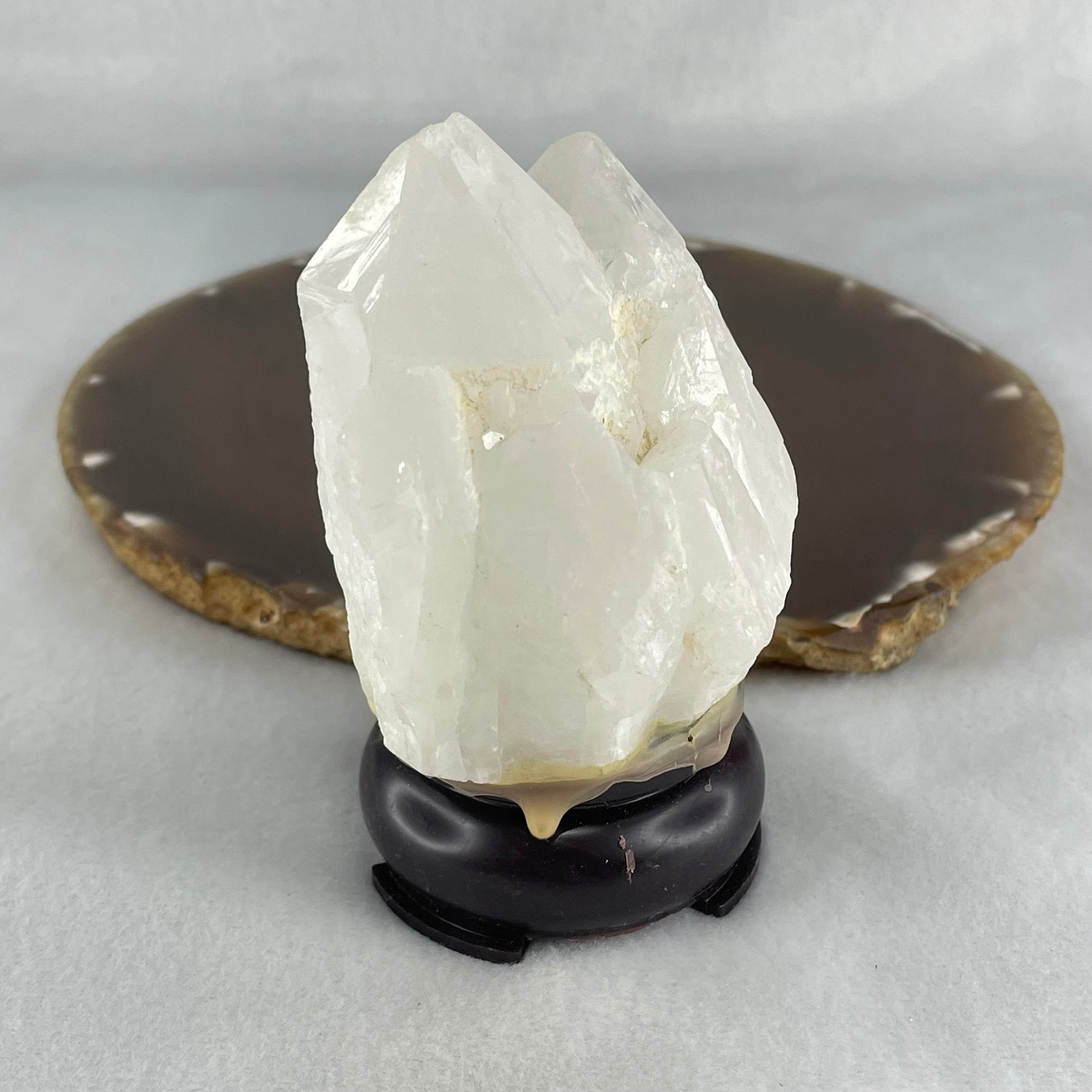 Natural Milky White Quartz Display 230.21g 63.1 by 48.2 by 87.6mm - Huangs Jadeite and Jewelry Pte Ltd