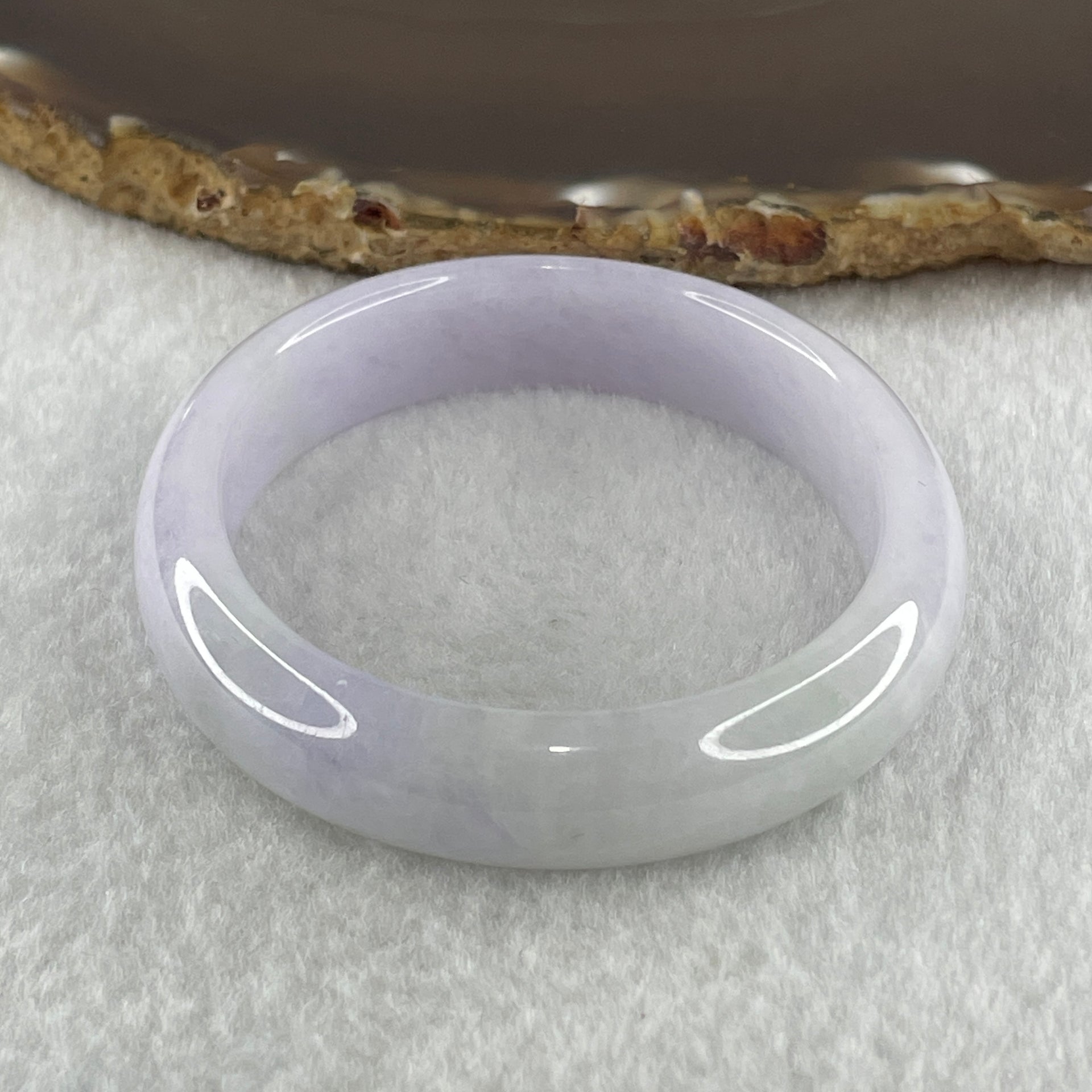 Type A Natural Light Lavender Light Green Jadeite Oval Bangle 39.68g Inner Diameter 54.4mm 12.1 by 7.5mm (Slight Internal Lines) - Huangs Jadeite and Jewelry Pte Ltd