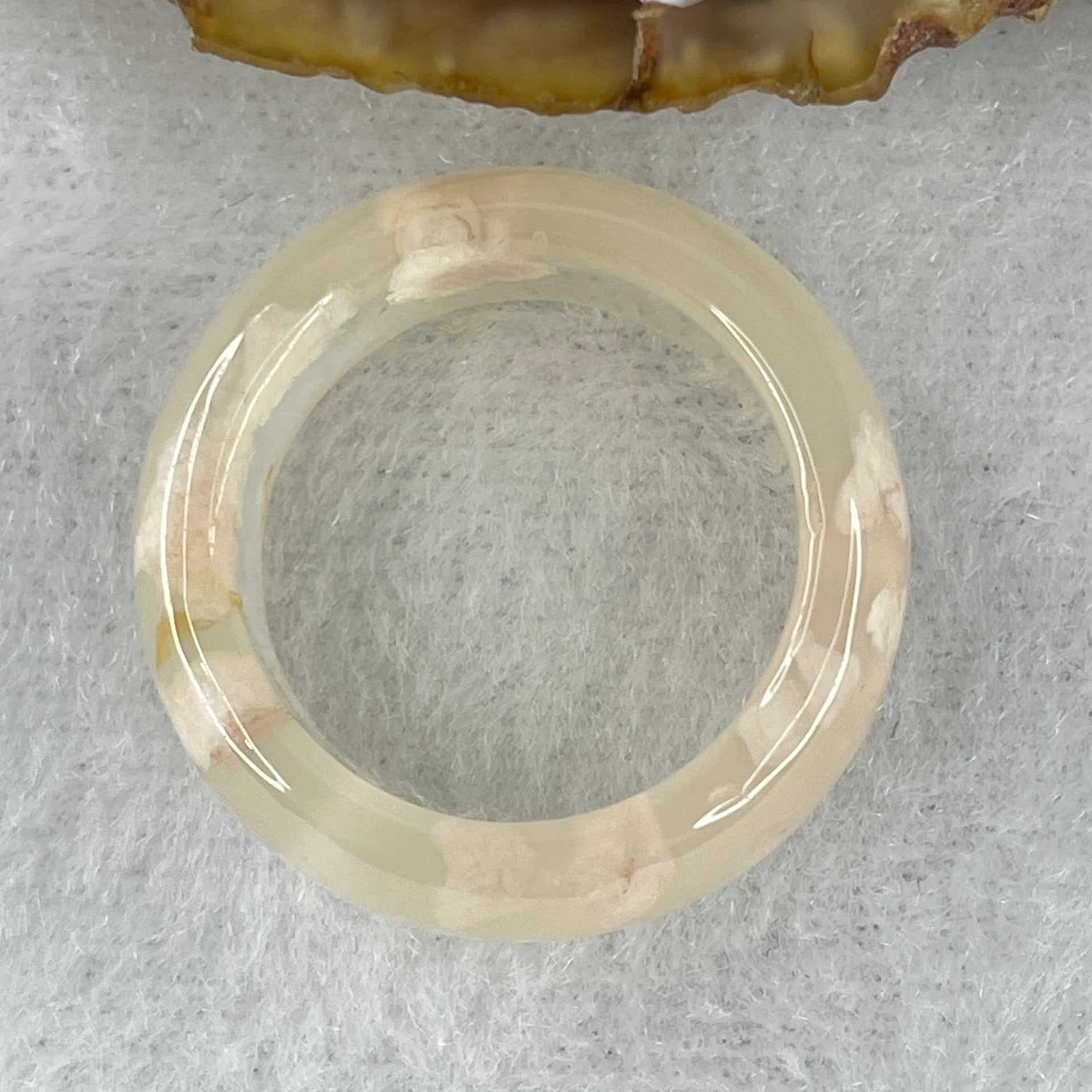 Natural Pinkish Flower Agate Ring 5.52g 9.5 by 4.0mm US 9.2 HK 20.5 - Huangs Jadeite and Jewelry Pte Ltd