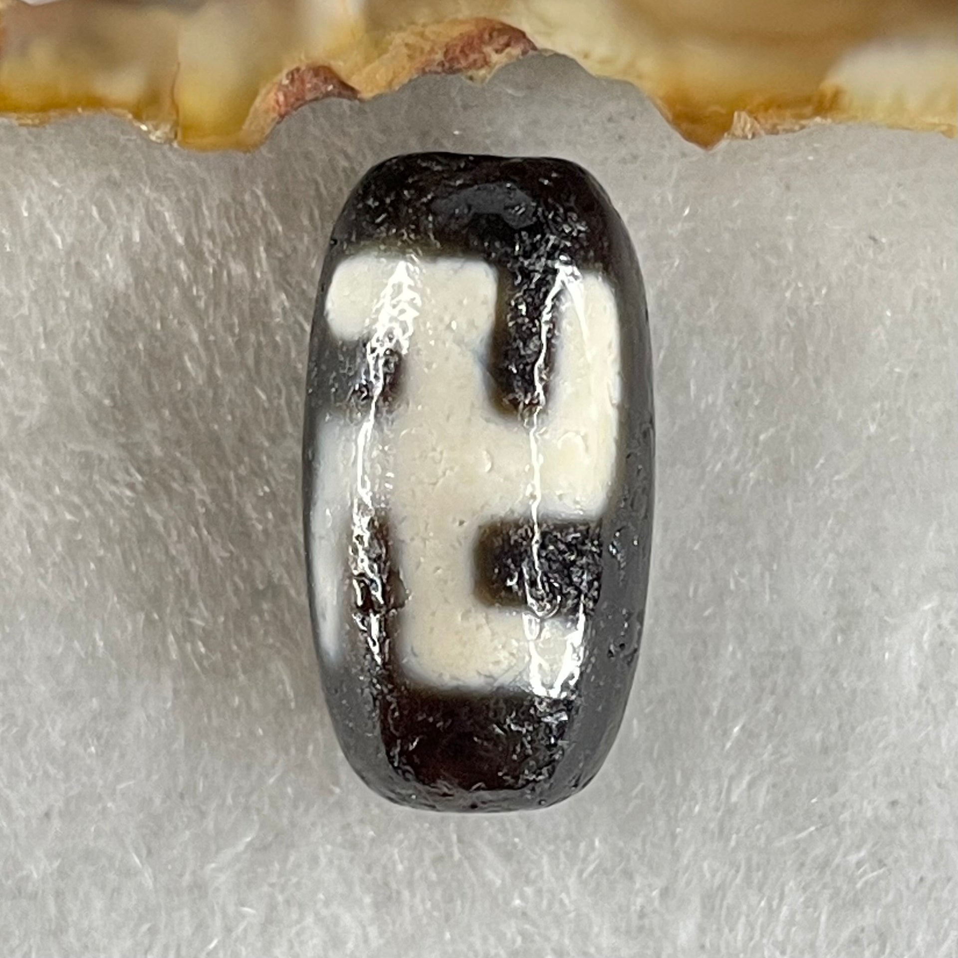 Natural Powerful Tibetan Old Oily Agate 1 Eye With Swastika Dzi Bead (Hotu Dzi) 3.46g 19.5 by  10.7mm - Huangs Jadeite and Jewelry Pte Ltd