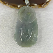 Grand Master Type A 3 Colours Green Lavender Brown Jadeite Gold of Fortune Cai Shen Ye 财神爷 on Dragon 龙 84.21g 75.4 by 41.7 by 12.8mm - Huangs Jadeite and Jewelry Pte Ltd