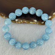 Natural Aquamarine Beads Bracelet 43.09g 18cm 12.3mm 17 Beads - Huangs Jadeite and Jewelry Pte Ltd