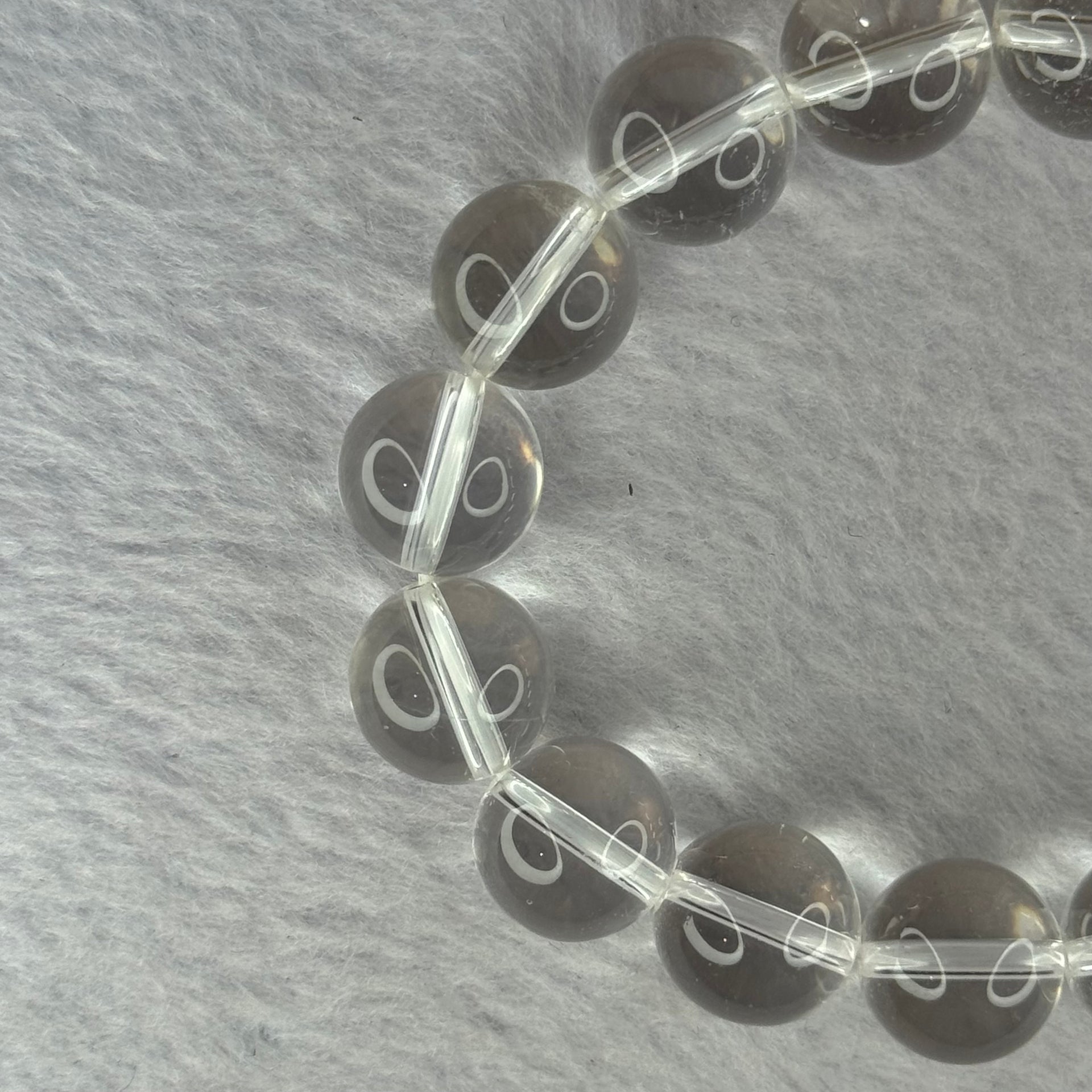 Natural Clear Quartz Beads Bracelet 天然白水晶手链 46.15g 17.5cm 12.9mm 16 Beads - Huangs Jadeite and Jewelry Pte Ltd