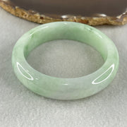 Type A Light Green Faint Lavender with Emerald Green Patches Jadeite Bangle 72.91g Inner Diameter 56.9mm 15.1 by 9.3mm (Very Slight Internal Lines) - Huangs Jadeite and Jewelry Pte Ltd
