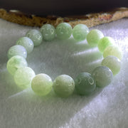 Type A Light Green Jadeite Beads Bracelet 53.65g 16cm 12.7mm 16 Beads (Slight Internal and External Lines) - Huangs Jadeite and Jewelry Pte Ltd