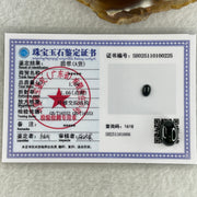 Type A Translucent Black Omphacite Jadeite Round Cabouchon Stone For Setting 1.09g 11.9 by 8.5 by 5.2mm - Huangs Jadeite and Jewelry Pte Ltd