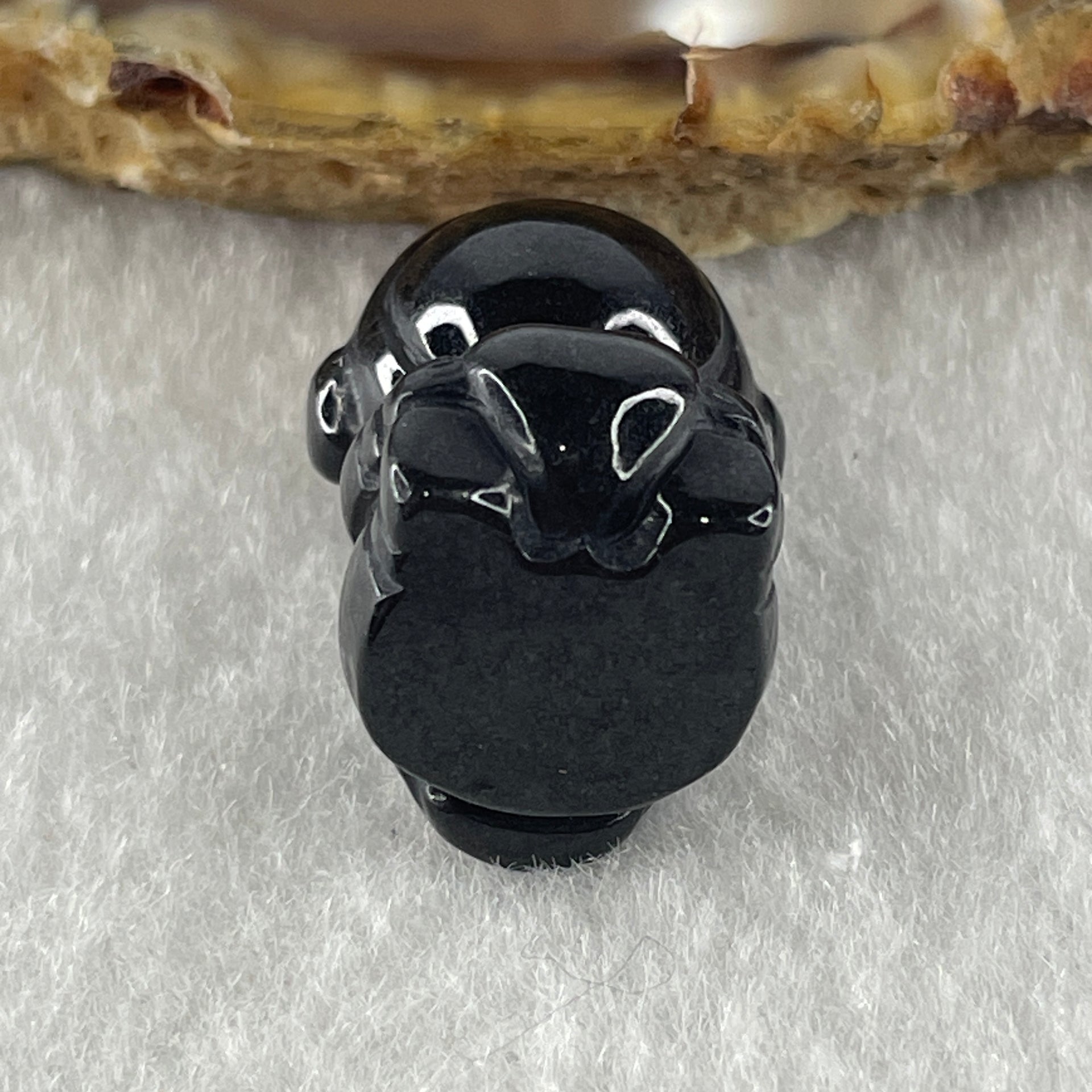 Type A Opaque Black Omphacite Astronaut Pendant Charm 货墨翠宇航员牌 8.54g 22.6 by 15.4 by 16.0mm - Huangs Jadeite and Jewelry Pte Ltd