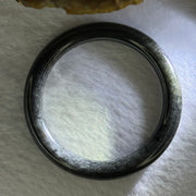 Type A Black Grey Wuji Jadeite Baby Bangle 16.18g Internal Diameter 40.1mm 6.5 by 6.4mm - Huangs Jadeite and Jewelry Pte Ltd