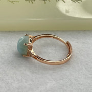 Natural Larimar in S925 Silver Rose Gold Color Ring (Adjustable Size) 2.36g 9.4 by 7.8 by 5.5mm - Huangs Jadeite and Jewelry Pte Ltd