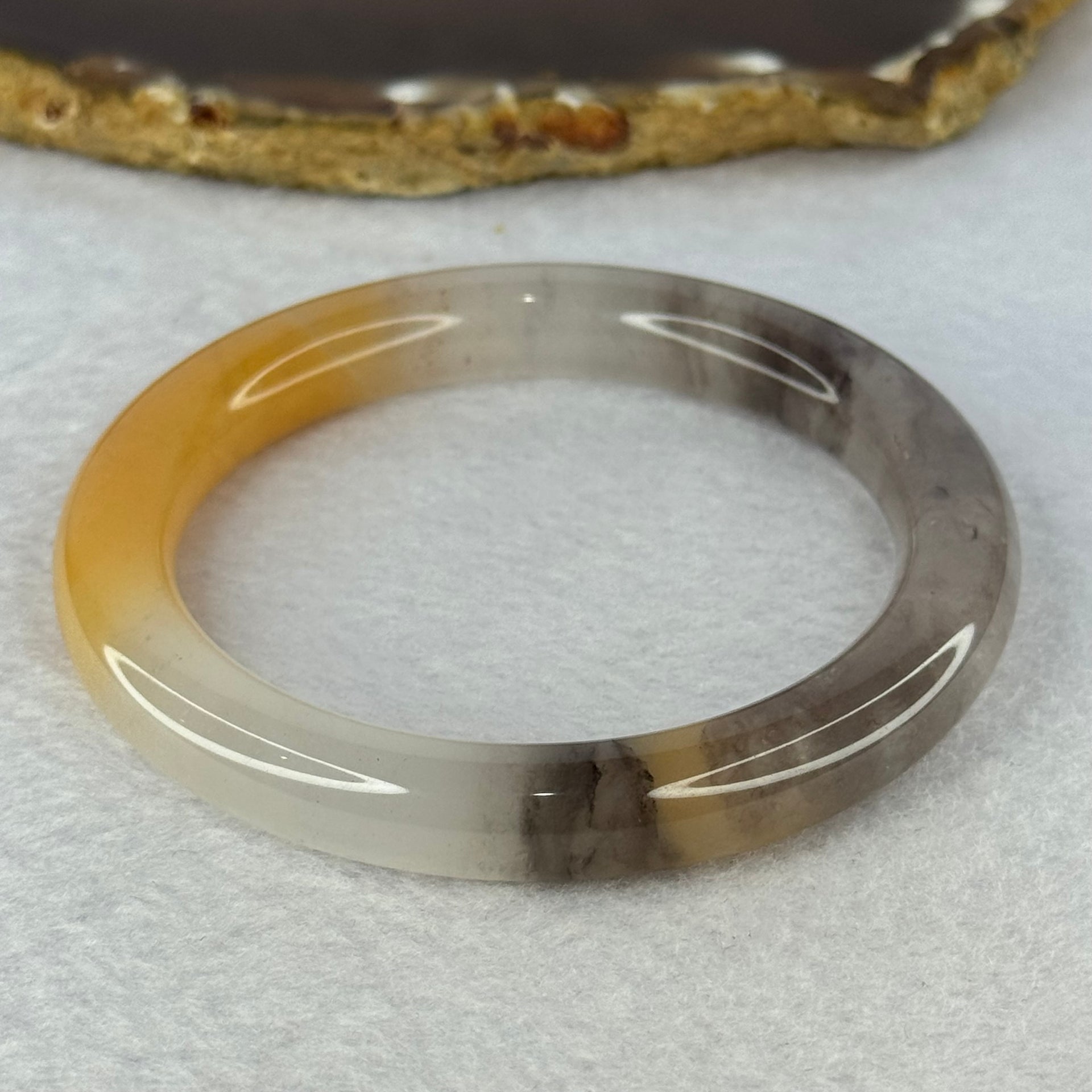 Transparent Purple White Yellow Quartzite Jade Bangle 天山玉手镯 56.3mm 39.75g 9.6 by 9.6mm - Huangs Jadeite and Jewelry Pte Ltd