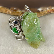 Antique Natural Type A Light Green with Brownish Piaohua Jadeite Insect with S925 Sliver and Gem Stones Ring 23.79g 33.4 by 11.6 by 13.0mm US 8.7 HK 19.5 - Huangs Jadeite and Jewelry Pte Ltd
