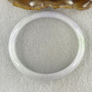 Natural Type A Light Lavender Light Green Jadeite Oval Bangle 30.82g Inner Diameter 54.5mm 11.5 by 6.4mm (Slight External Line) - Huangs Jadeite and Jewelry Pte Ltd