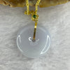 Type A Lavender Jadeite Ping An Kou Donut 平安扣 in 18k Gold Setting 4.57g 23.2 by 19.9 by 5.1mm with 925 Silver Necklace - Huangs Jadeite and Jewelry Pte Ltd