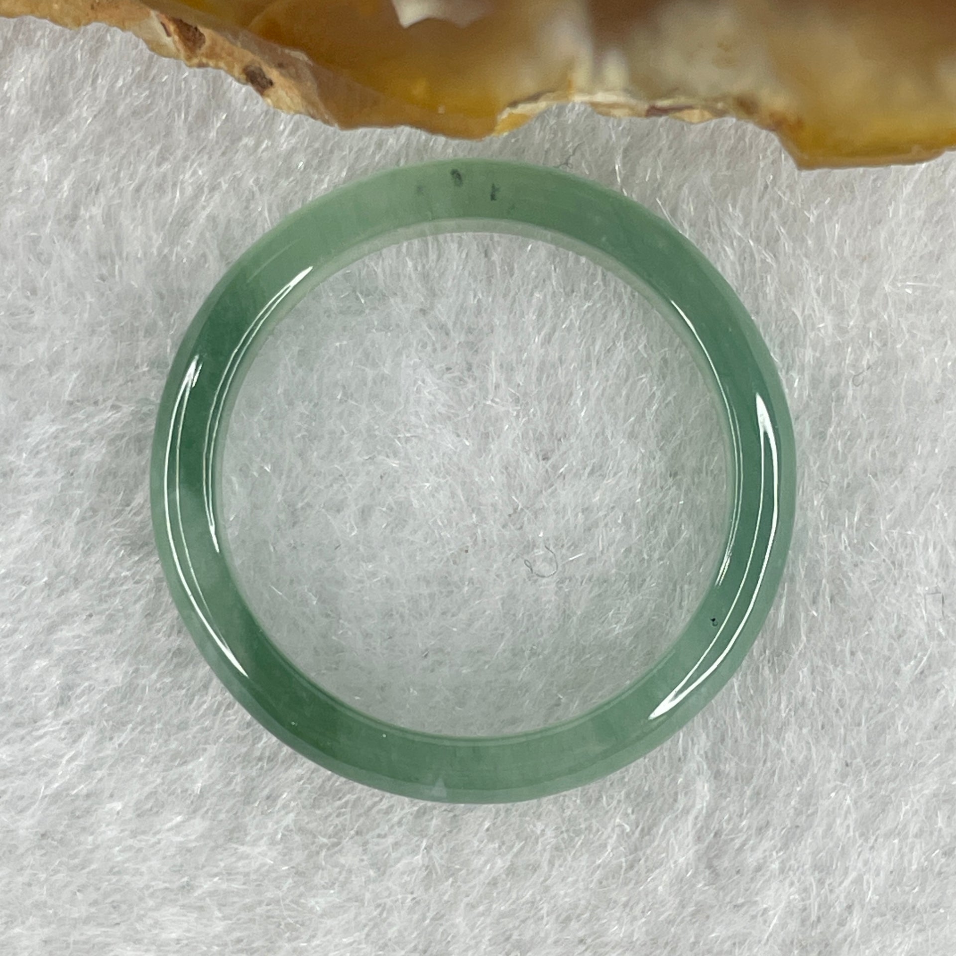 Natural Type A Semi Icy Blueish Green Jadeite Ring 1.33g 3.4 by 2.5 US7.3 HK16 (Close to Perfect) - Huangs Jadeite and Jewelry Pte Ltd