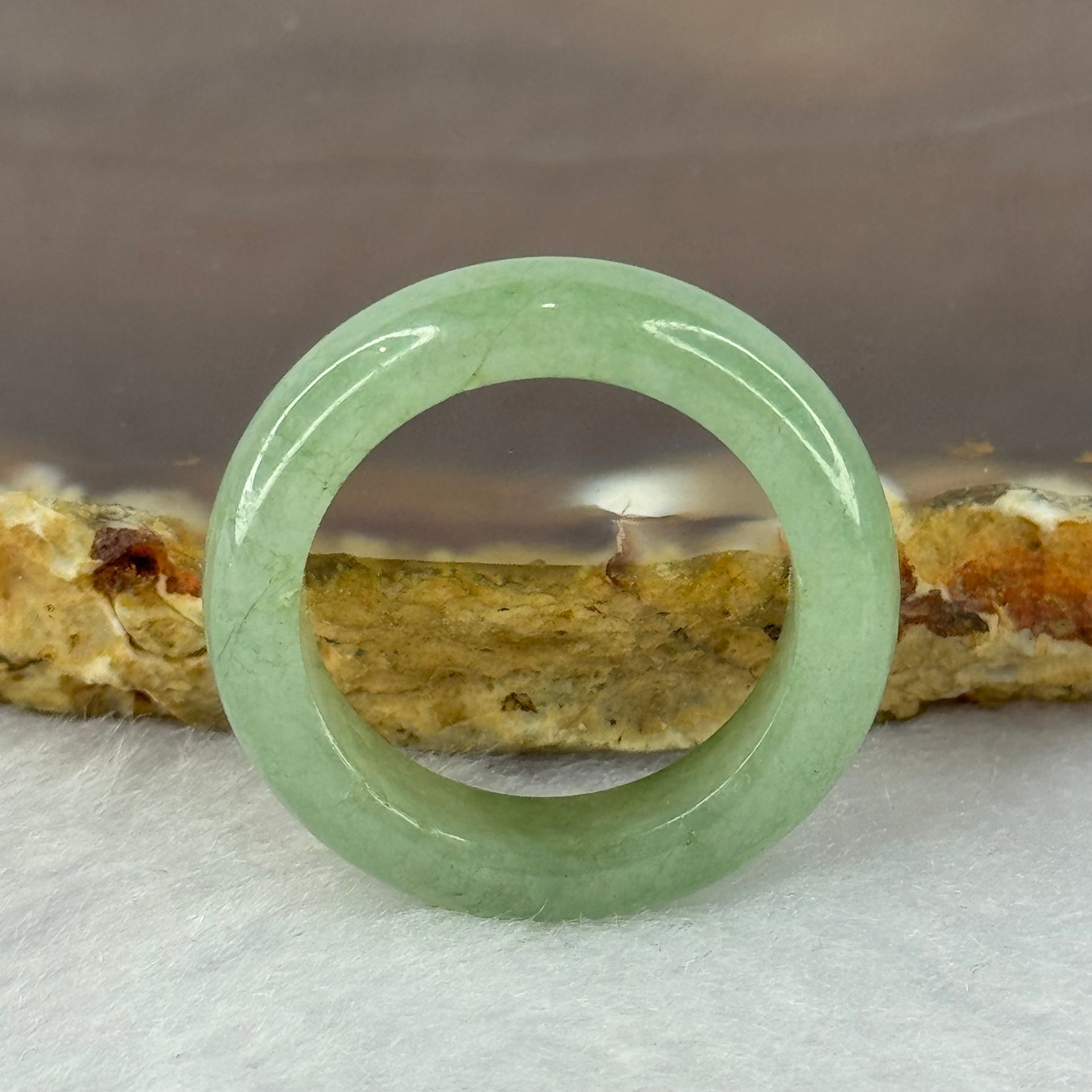 Type A Green Jadeite Ring 3.89g 5.5 by 3.8mm US7.25 HK16 (External Line) - Huangs Jadeite and Jewelry Pte Ltd