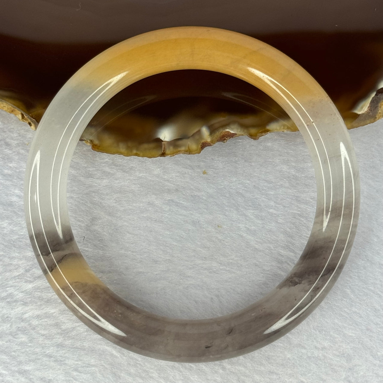 Transparent Purple White Yellow Quartzite Jade Bangle 天山玉手镯 56.3mm 39.75g 9.6 by 9.6mm - Huangs Jadeite and Jewelry Pte Ltd