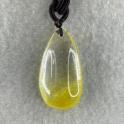 Natural Golden Rutilated Quartz Tear Drop Necklace 11.11g 33.8 by 17.2 by 9.0mm - Huangs Jadeite and Jewelry Pte Ltd