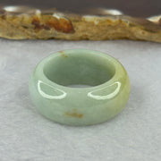 Type A Light Blueish Green and Yellow Patch Jadeite Ring 9.67g 11.4 by 4.7mm US10 HK22.25 - Huangs Jadeite and Jewelry Pte Ltd