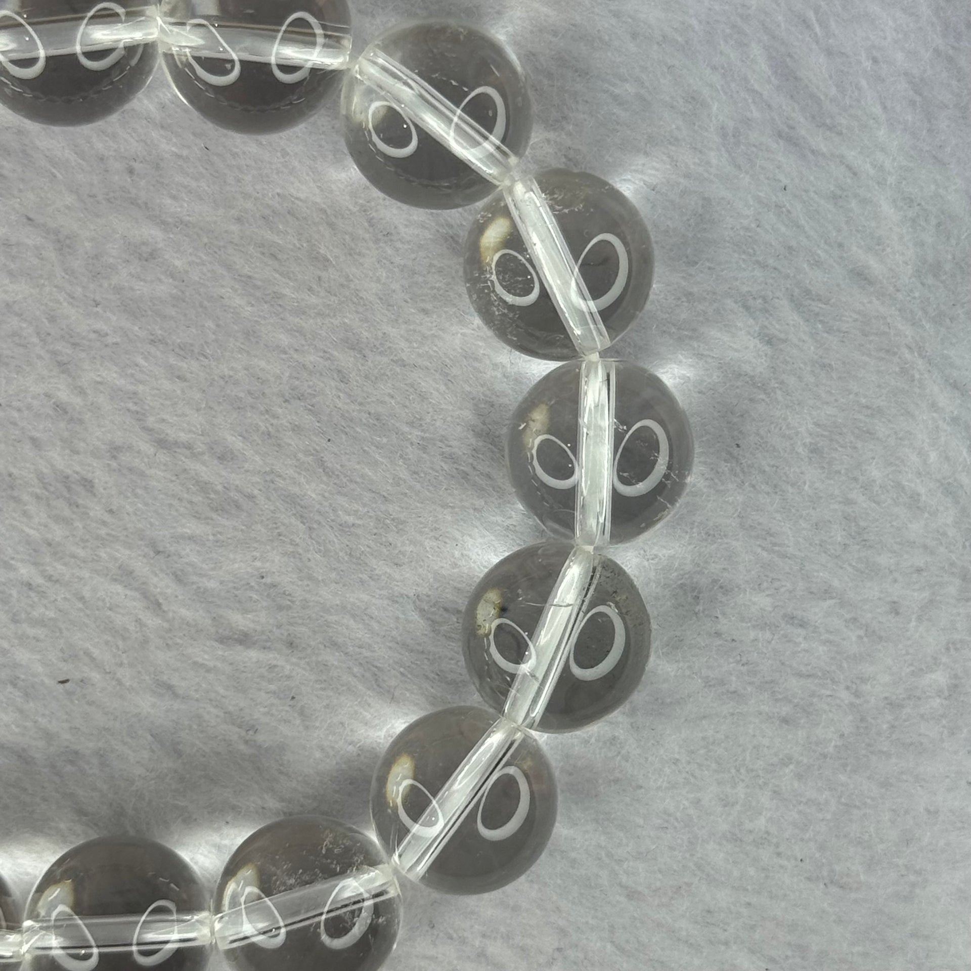 Natural Clear Quartz Beads Bracelet 天然白水晶手链 46.01g 17.5cm 12.9mm 16 Beads - Huangs Jadeite and Jewelry Pte Ltd