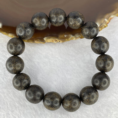 Natural Old Wild Indonesia Agarwood Beads Bracelet (Sinking Type) 天然老野生印尼沉香珠手链 22.92g 13.6 mm 15 Beads - Huangs Jadeite and Jewelry Pte Ltd