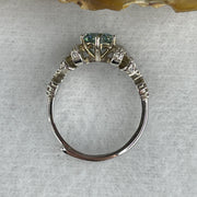 Blue Moissanite Ring in S925 Sliver 2.69g 6.7 by 4.5mm (Adjustable Size) - Huangs Jadeite and Jewelry Pte Ltd