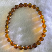 Natural Purple Amber Beads Bracelet 天然紫蜜琥珀手链 4.30g 16cm 6.5mm 28 Beads - Huangs Jadeite and Jewelry Pte Ltd