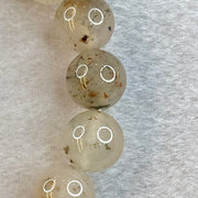 Transparent Colourless White with Brown Patches Sodium Feldspar Jade Bangle 水沫玉钠长石玉手链 50.63g 18cm 13.4mm 16 Beads - Huangs Jadeite and Jewelry Pte Ltd