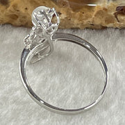 Type A Glassy Colourless Jadeite Cat with Diamonds in 18K Whitre Gold 2.04g Teardrop 6.8 by 4.5 by 2.0mm US6.8 HK15 - Huangs Jadeite and Jewelry Pte Ltd