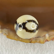 Natural Powerful Tibetan Old Oily Agate 3 Eyes Dzi Bead Heavenly Master (Tian Zhu) 三眼天诛 3.94g 14.2mm - Huangs Jadeite and Jewelry Pte Ltd