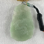 Type A Light Blueish Green (Sky Blue) Jadeite Double Sided Water Dragon Pendant 85.98g 79.4 by 51.9 by 13.7mm - Huangs Jadeite and Jewelry Pte Ltd