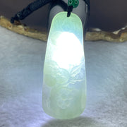 Type A Semi Icy Green Jadeite Flowers Pendent 18.53g 58.4 by 24.3 by 5.2mm - Huangs Jadeite and Jewelry Pte Ltd