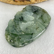 Type A Semi Icy Green with Dark Green Piao Hua Jadeite Shan Shui Gui Ren Benefactor Pendant 53.05g 59.6 by 40.3 by 10.7mm - Huangs Jadeite and Jewelry Pte Ltd