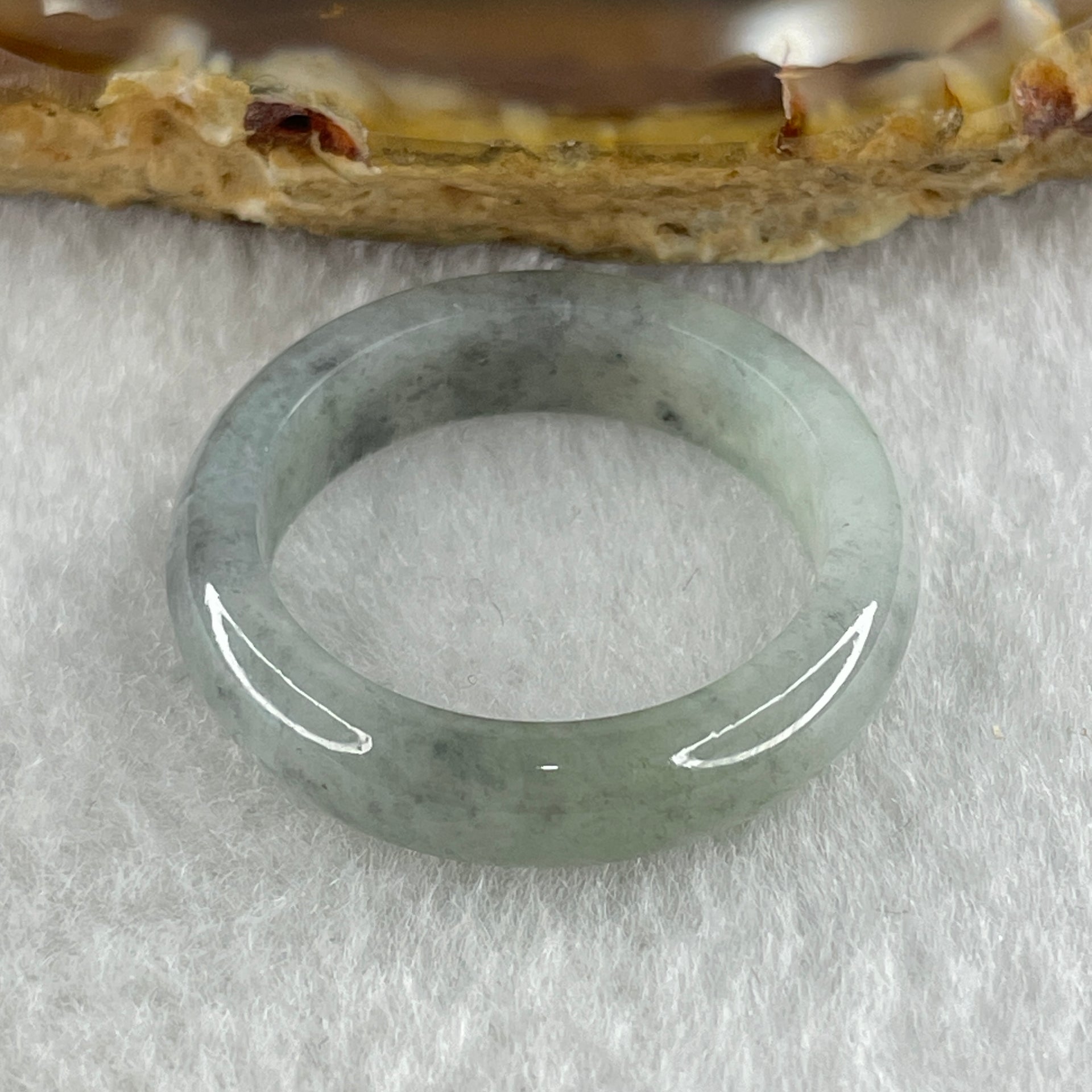 Type A Natural Grey Wuji with Lavender Piao Hua Jadeite Ring 3.52g 5.3. by 3.4mm US 9.2 HK 20.4 ( Close to Perfect ) - Huangs Jadeite and Jewelry Pte Ltd