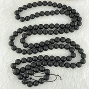 Natural Dark Matt Black Amber Beads Necklace 天然大黑天翁琥珀项链 20.59g 70cm 8.1mm 1 Bead 6.4mm 104 Beads - Huangs Jadeite and Jewelry Pte Ltd