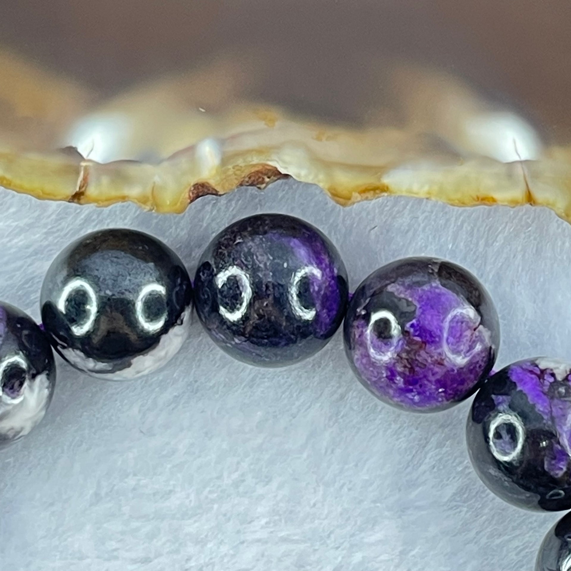 Very Good Grade Natural Sugilite Bracelet 天然苏纪石手链 52.36g 17cm 12.6mm 16 Beads - Huangs Jadeite and Jewelry Pte Ltd