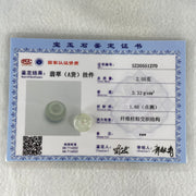 Type A Semi Icy Faint Green Jadeite Ping An Kou Charm/Pendant 2.05g 13.0 by 5.9mm - Huangs Jadeite and Jewelry Pte Ltd