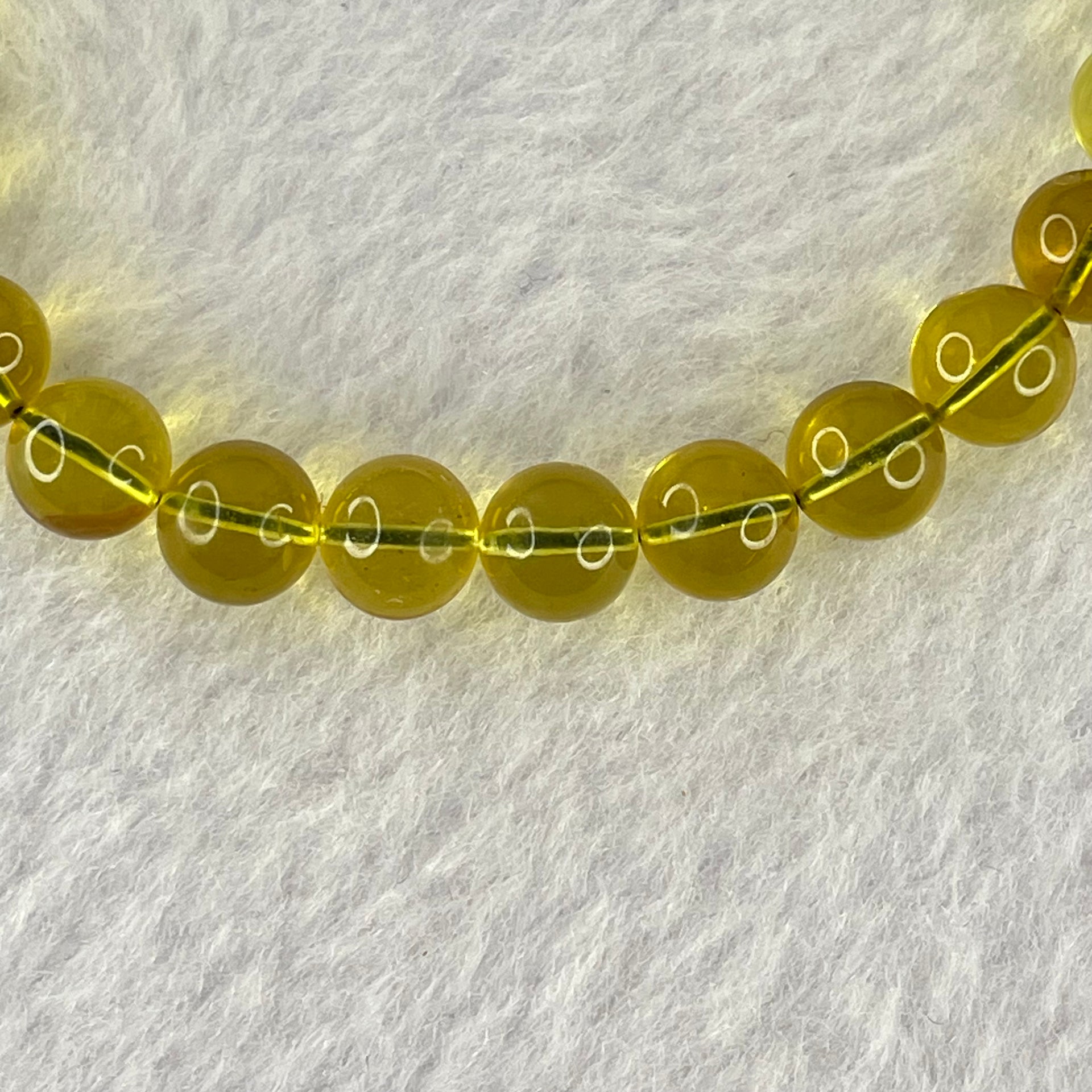 Natural Purple Honey Amber Beads Bracelet 天然紫蜜琥珀手链 5.01g 15cm 7.1mm  26 Beads - Huangs Jadeite and Jewelry Pte Ltd