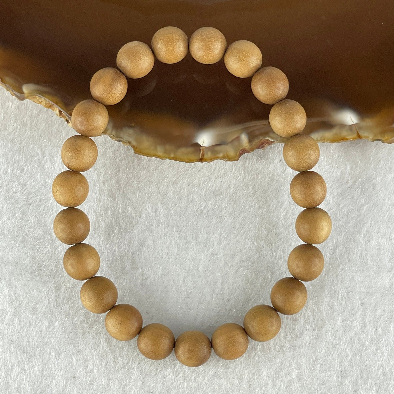 Certified Natural India Old Tree Sandalwood Beads Bracelet 5.22g 16cm 8.3mm 23 Beads