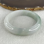Type A Natural Jelly Light Green with Faint Lavender with Spicy Green Spot Jadeite Bangle 70.15g Inner Diameter 57.8mm 14.3 by 9.6mm (Close to Perfect) - Huangs Jadeite and Jewelry Pte Ltd