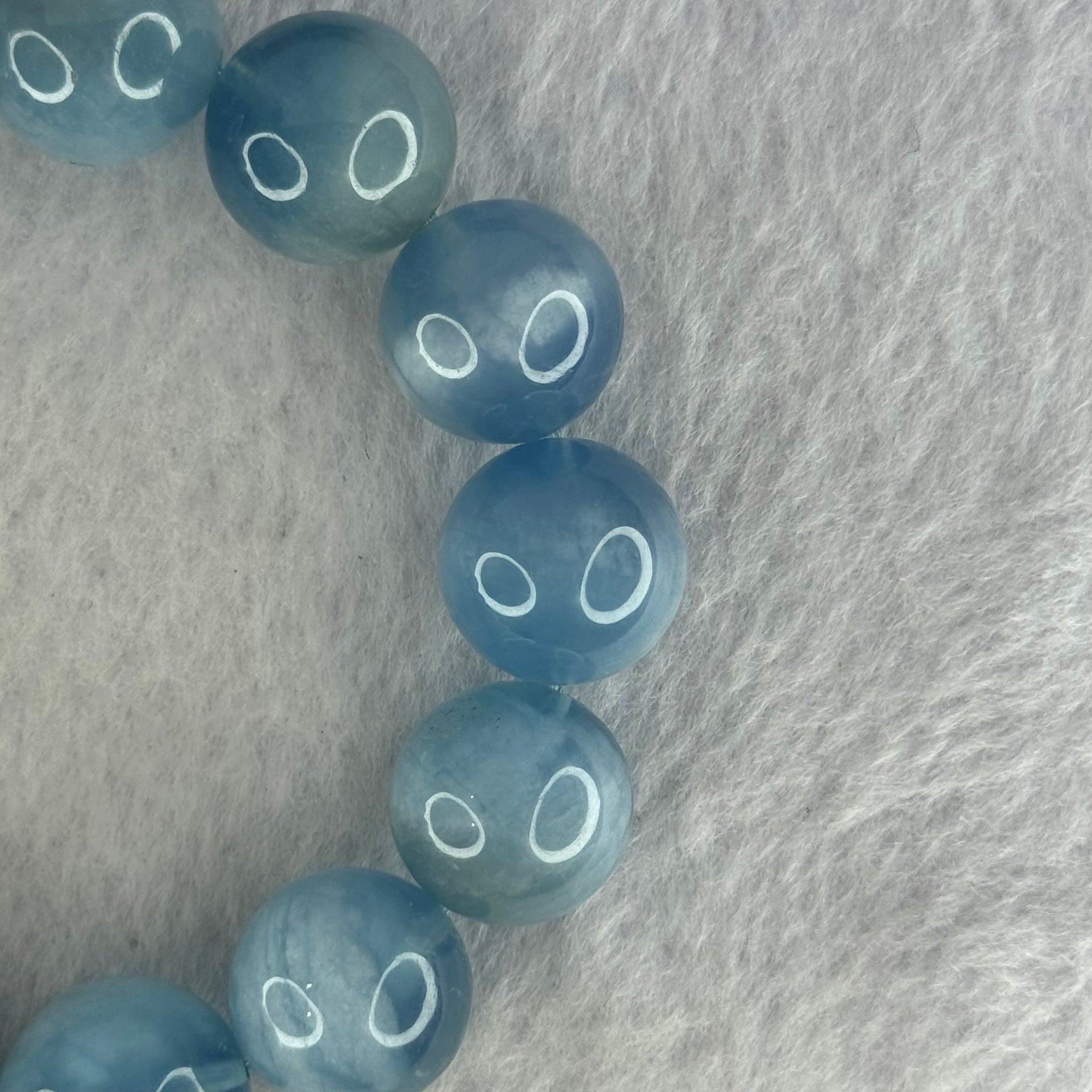 Natural Aquamarine Beads Bracelet 67.80g 18cm 15.3mm 14 Beads - Huangs Jadeite and Jewelry Pte Ltd